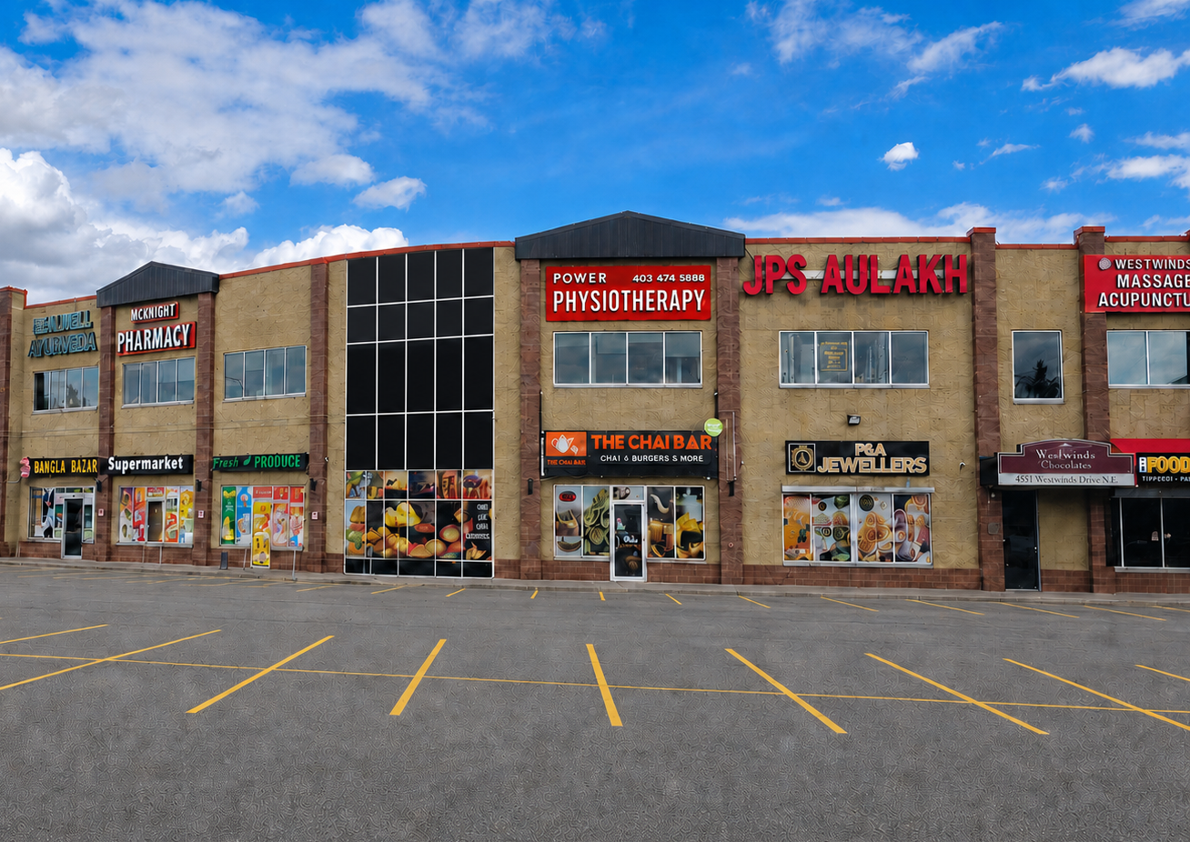 Exterior building view showing Power Physiotherapy signage